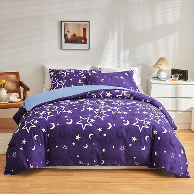 Des ensembles de literie à fleurs blanches pour les enfants garçons filles jumelles 2 PCs Glow in the Dark Duvet Cover