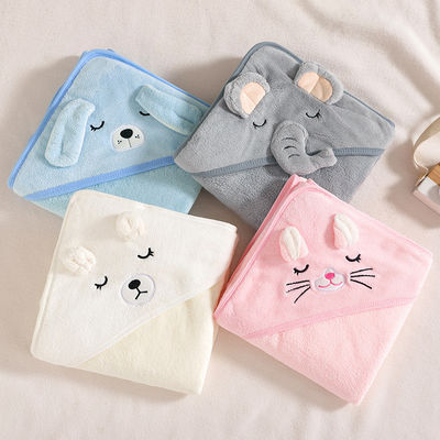Couleurs Animaux nouveau-nés Bébé en capuche serviette de bain Plain avec des matériaux et l'impression numérique