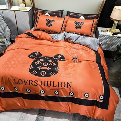 100% polyester ensemble de lit de mariage en quatre pièces pour l' hôtel et la maison